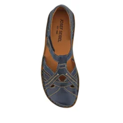 Women Josef Seibel Enclosed-Heel Leather Sandals - Navy