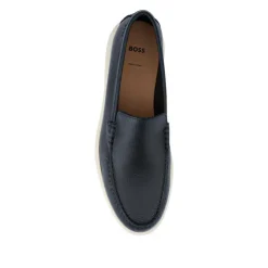 Hugo Boss Tumbled-Leather Moccasins -