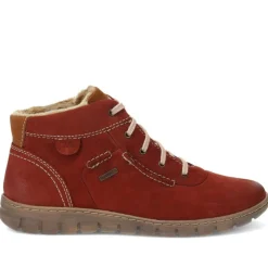 Women Josef Seibel Leather Faux-Fur-Lined Ankle Boots -