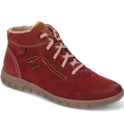 Women Josef Seibel Leather Faux-Fur-Lined Ankle Boots -
