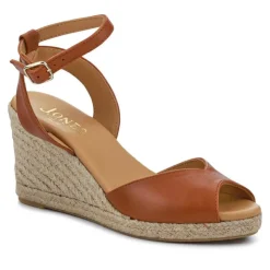 Women Jones Bootmaker Leather Wedge-Heeled Sandals -