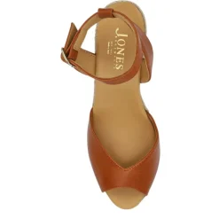 Women Jones Bootmaker Leather Wedge-Heeled Sandals -