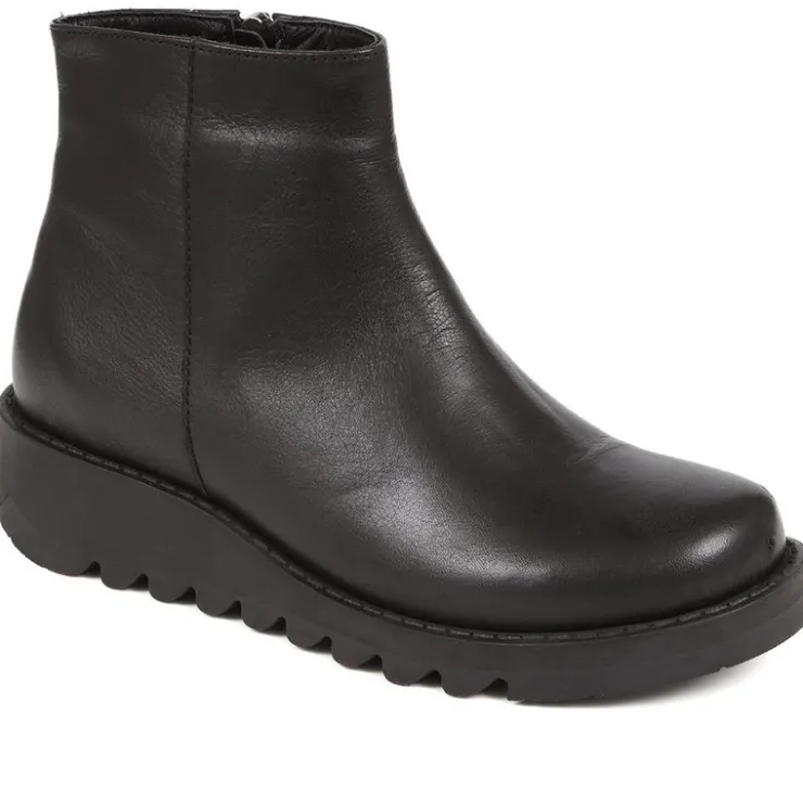 Women Jones Bootmaker Mariane Leather Wedge Ankle Boots -