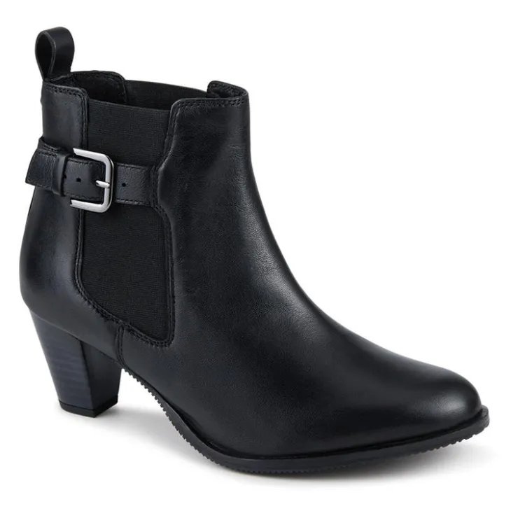 Women Marya Cuban Heel Leather Ankle Boots -