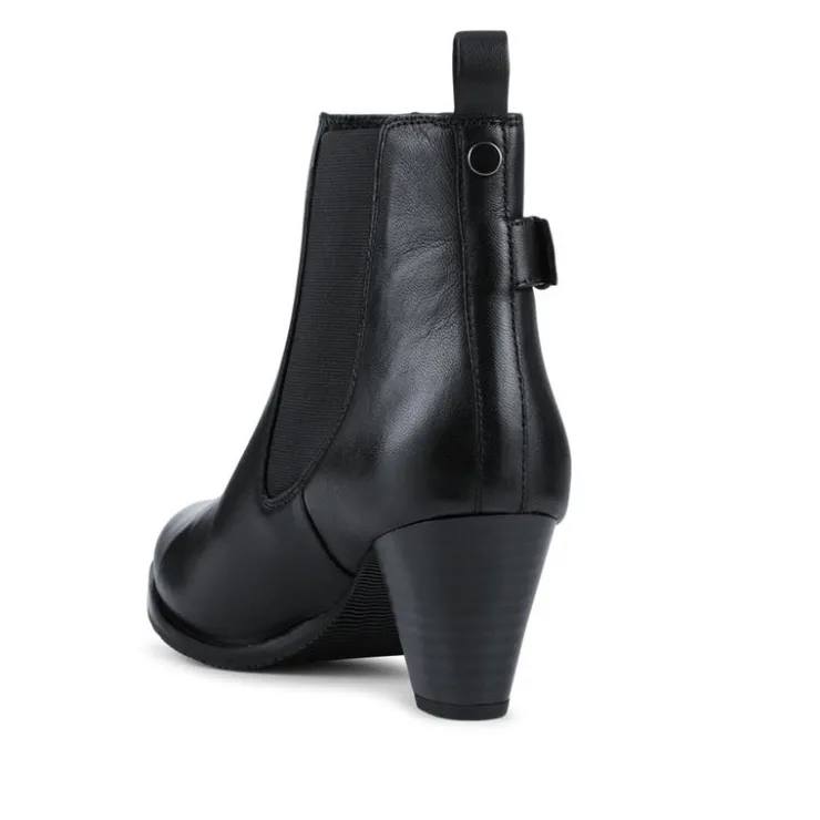 Women Marya Cuban Heel Leather Ankle Boots -