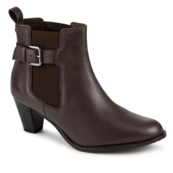 Women Marya Cuban Heel Leather Ankle Boots -