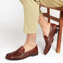 Jones Bootmaker Riverside Woven Leather Loafers -