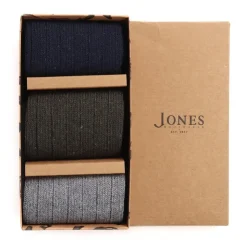 Jones Bootmaker Three Pack Mens Neutral Toned Socks -