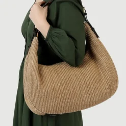 Women Jones Bootmaker Waves Zipped Leather Shoulder Bag -
