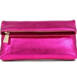 Women Jones Bootmaker Wylie Fold-Over Metallic Clutch -
